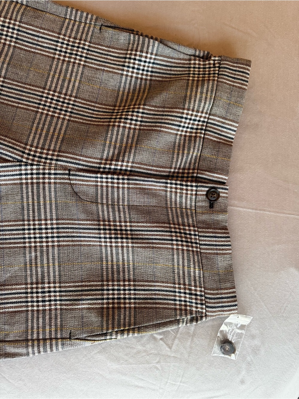 MADEWELL Huston Classic Plaid Wide-Leg Pant - Black & Brown Trousers Dress Pants - Picture 8 of 16